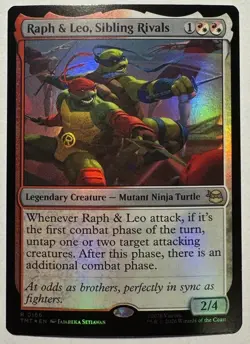 Raph & Leo, Sibling Rivals #166 *Foil* TMNT MTG - Image 1