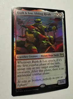 Raph & Leo, Sibling Rivals #166 *Foil* TMNT MTG - Image 2