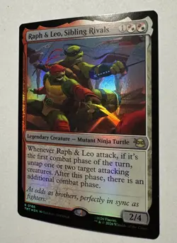 Raph & Leo, Sibling Rivals #166 *Foil* TMNT MTG - Image 3