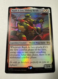 Raph & Leo, Sibling Rivals #166 *Foil* TMNT MTG - Image 4