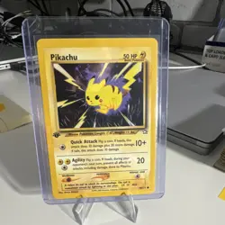 Pokemon Neo Genesis Pikachu 1st Edition Regular 70/111 English Basic 50 HP Card - Image 1