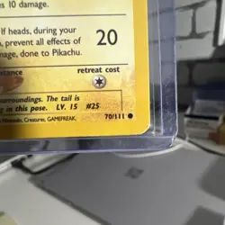 Pokemon Neo Genesis Pikachu 1st Edition Regular 70/111 English Basic 50 HP Card - Image 4