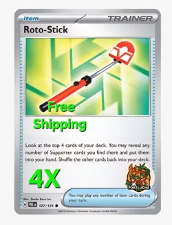 Roto-Stick 127/131 x4 - NM Prismatic Evolutions Pokemon TCG Playset X4 - Image 1