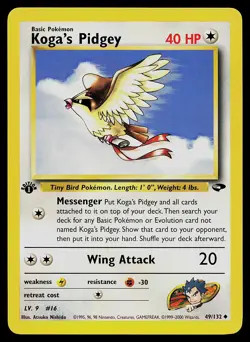 Pokemon Card - Koga's Pidgey Gym Challenge 49/132 Uncommon 1st Edition - Image 1