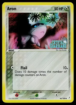 Pokemon Card - Aron Crystal Guardians 44/100 Reverse Holo Common STAMPED - Image 1