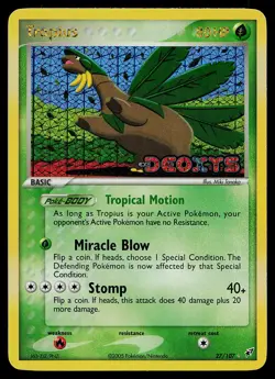 Pokemon Card - Tropius Deoxys 27/107 Rare Reverse Holo STAMPED - Image 1