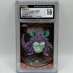 Pokemon Nidoking Topps Chrome Series 1 2000 CGC 10 POP 16 - Image 1