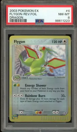 Pokemon Flygon EX Dragon Reverse Holo Rare #4 PSA 8 - Image 1
