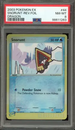 Pokemon Snorunt EX Dragon Reverse Holo #44 PSA 8 - Image 1