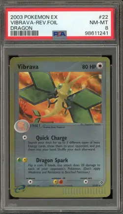 Pokemon Vibrava EX Dragon Reverse Holo Rare #22 PSA 8 - Image 1