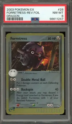 Pokemon Forretress EX Dragon Reverse Holo #28 PSA 8 - Image 1