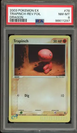 Pokemon Trapinch EX Dragon Reverse Holo #78 PSA 8 - Image 1
