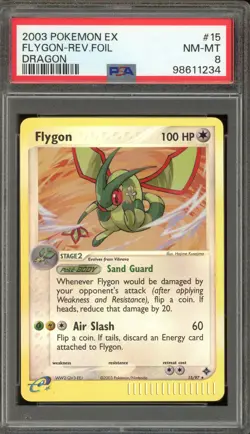 Pokemon Flygon EX Dragon Reverse Holo Rare #15 PSA 8 - Image 1