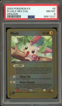 Pokemon Plusle EX Dragon Reverse Holo Rare #8 PSA 8 - Image 1