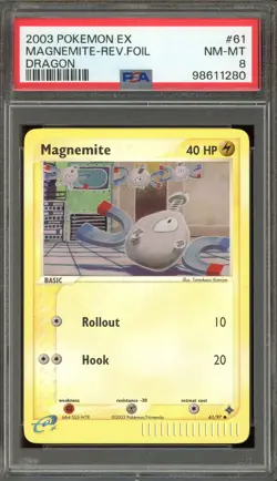 Pokemon Magnemite EX Dragon Reverse Holo #61 PSA 8 - Image 1