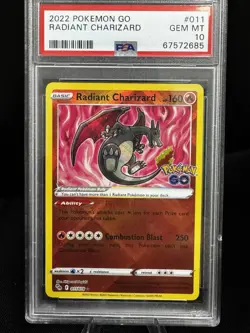 Radiant Charizard 011/078 Pokemon GO Holo PSA 10 - Image 1