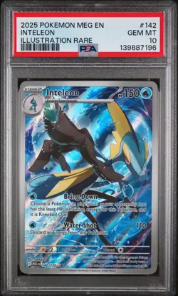 2025 POKEMON MEG EN-MEGA EVOLUTION ILLUSTRATION RARE #142 INTELEON PSA 10 - Image 1