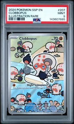 2024 POKEMON SSP EN-SURGING SPARKS ILLUSTRATION RARE #207 CLOBBOPUS PSA 9 - Image 1