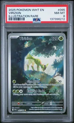 2025 POKEMON WHT EN-WHITE FLARE ILLUSTRATION RARE #095 VIRIZION PSA 8 - Image 1