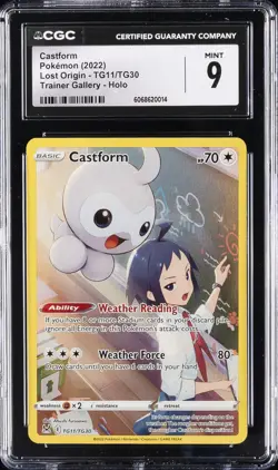 2022 POKEMON LOST ORIGIN, TRAINER GALLERY - HOLO #TG11/TG30 CASTFORM CGC 9 - Image 1