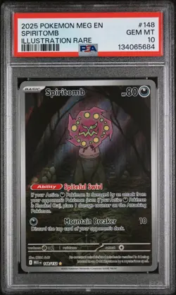 2025 POKEMON MEG EN-MEGA EVOLUTION ILLUSTRATION RARE #148 SPIRITOMB PSA 10 - Image 1