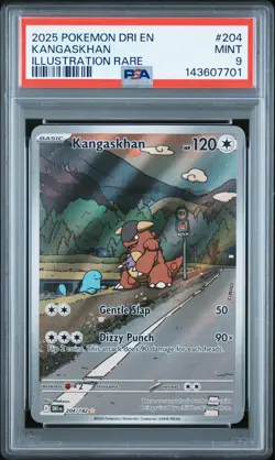 2025 POKEMON DRI EN-DESTINED RIVALS ILLUSTRATION RARE #204 KANGASKHAN PSA 9 - Image 1
