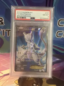 2015 POKEMON XY BREAKTHROUGH MEWTWO EX #157 FULL ART PSA 8 NM #113052498🔥 - Image 1