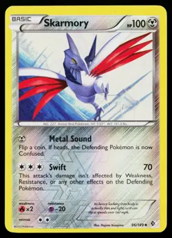 Skarmory 96/149 Reverse Holo Uncommon Boundaries Crossed Pokemon Lightly Played - Image 1