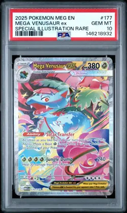 Pokemon TCG Mega Venusaur ex SIR 177/132 Me01: Mega Evolution - PSA 10 Gem Mint - Image 1