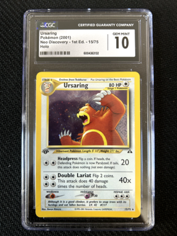 Ursaring Pokemon 2001 Neo Discovery 1st Edition 15/75 Holo CGC 10 - Image 1