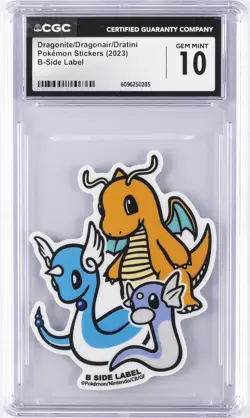 2023 POKEMON STICKERS B-SIDE LABEL DRAGONITE/DRAGONAIR/DRATINI CGC 10 GEM MINT - Image 1