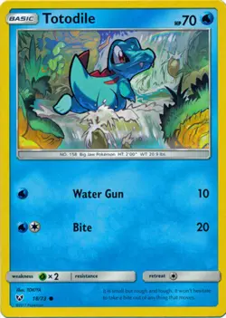 Pokemon - Totodile - 18/73 - Common - Sun & Moon Shining Legends - NM - Image 1