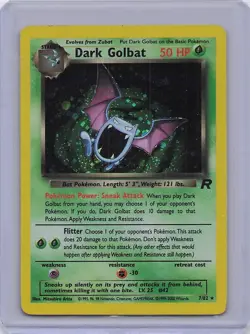 Dark Golbat 7/82 Holo Rare Team Rocket Pokemon Unlimited Holo MP - Image 1