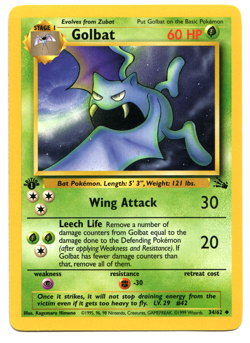 Pokemon TCG: First Edition Fossil - Golbat 34/62 - NM - Image 1