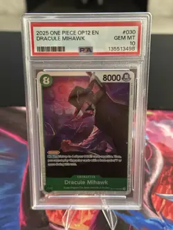 2025 ONE PIECE OP12-LEGACY OF THE MASTER #030 DRACULE MIHAWK PSA 10 - Image 1