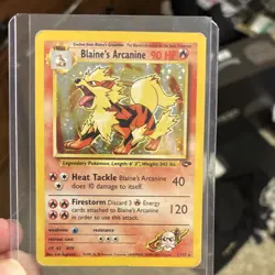 Pokemon TCG Blaine's Arcanine Gym Challenge Holo Rare 1/132 Unlimited 90 HP Card - Image 1