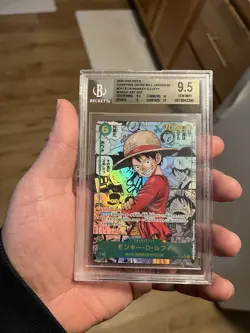 BGS 9.5 Luffy OP13-118 Manga Alt Art Carrying on His Will One Piece Card Jpn - Image 3