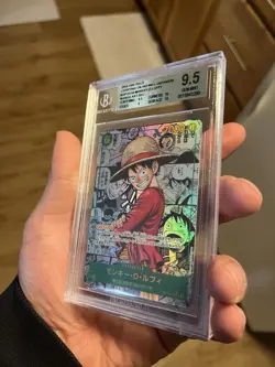 BGS 9.5 Luffy OP13-118 Manga Alt Art Carrying on His Will One Piece Card Jpn - Image 5