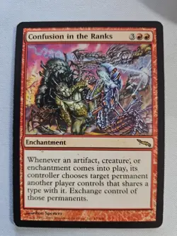 MTG Confusion in the Ranks Mirrodin 87/306 Rare Red Enchanment Card - Image 1