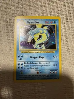 Pokemon Gyarados TCG Base Set Holo Card 6/102 Unlimited Rare, LP-/MP Condition - Image 1