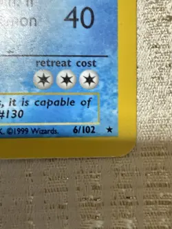 Pokemon Gyarados TCG Base Set Holo Card 6/102 Unlimited Rare, LP-/MP Condition - Image 2