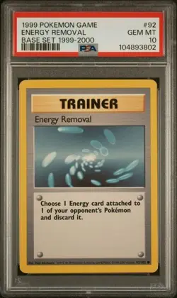 PSA 10 ENERGY REMOVAL 92 BASE SET 1999-2000 4TH PRINT POKEMON - Image 1