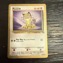 Pokemon Meowth Gold Border 56/64 Fruit Roll Ups Promo Jungle WOTC Vintage (MP) - Image 1