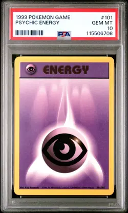 1999 POKEMON GAME #101 PSYCHIC ENERGY PSA 10 GEM BASE SET UNLIMITED - Image 1