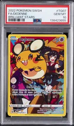 2022 POKEMON SWORD & SHIELD BRILLIANT STARS #TG07 FULL ART/DEDENNE PSA 10 - Image 1