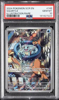 2024 POKEMON SCR EN-STELLAR CROWN ILLUSTRATION RARE #148 SQUIRTLE PSA 10 - Image 1