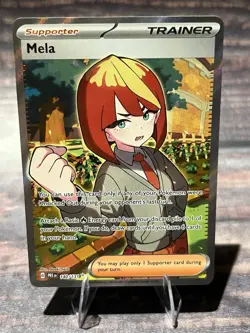 Pokemon TCG Mela 140/131 Prismatic Evolutions Ultra Rare Full Art Holo NM - Image 1