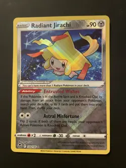 Pokemon TCG Radiant Jirachi Sword & Shield - Silver Tempest 120/195 Holo Radiant - Image 1
