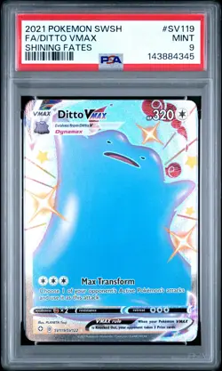 2021 Pokemon Sword & Shield Shining Fates #SV119 Fa/Ditto Vmax PSA 9.. - Image 1