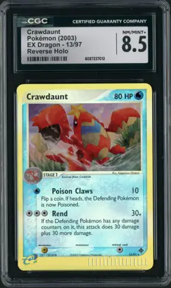 2003 Pokemon EX Dragon Crawdaunt Reverse Holo 13/97 CGC 8.5 - Image 1